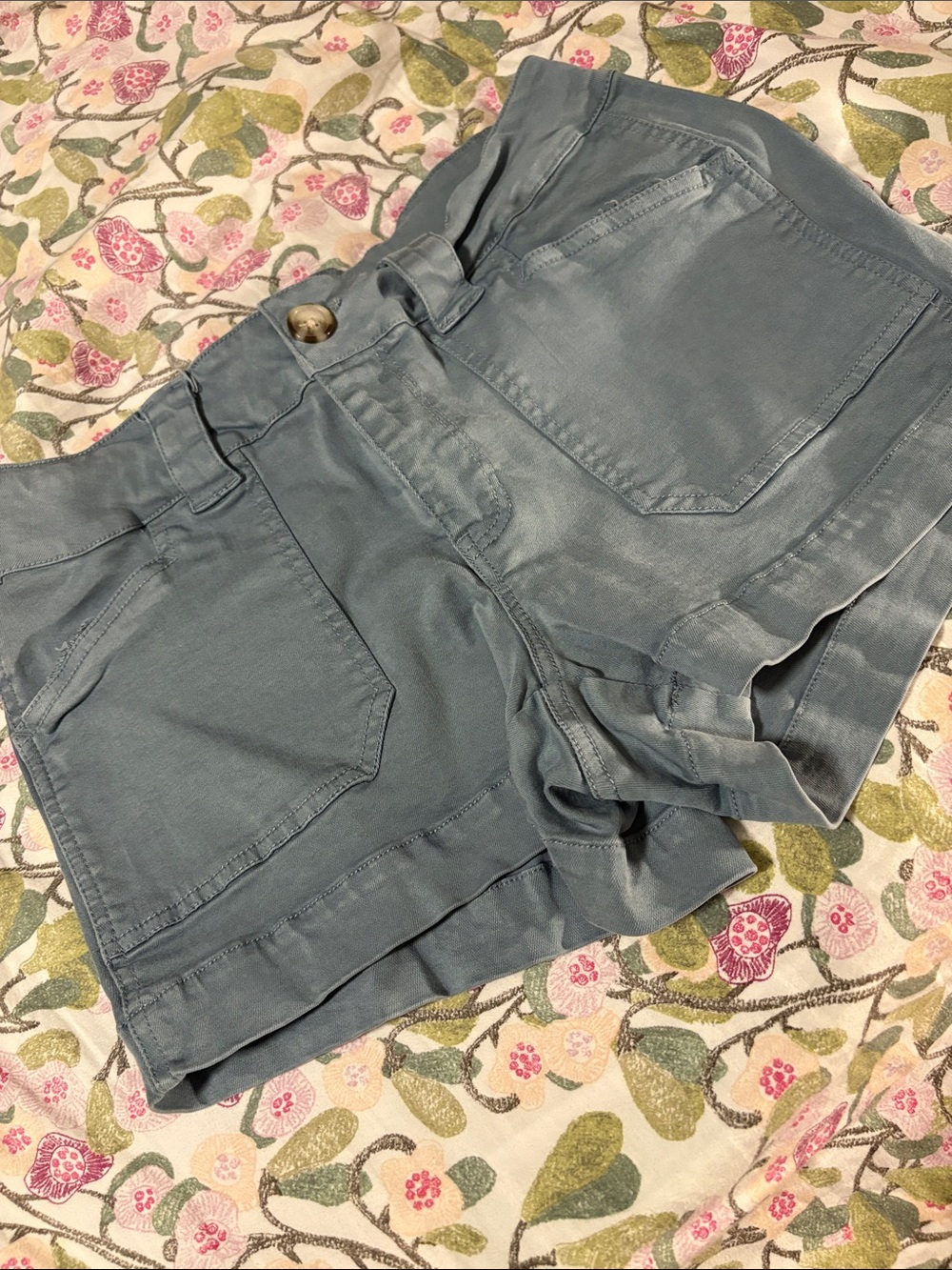 BKE Slate Blue Casual High-Rise Shorts